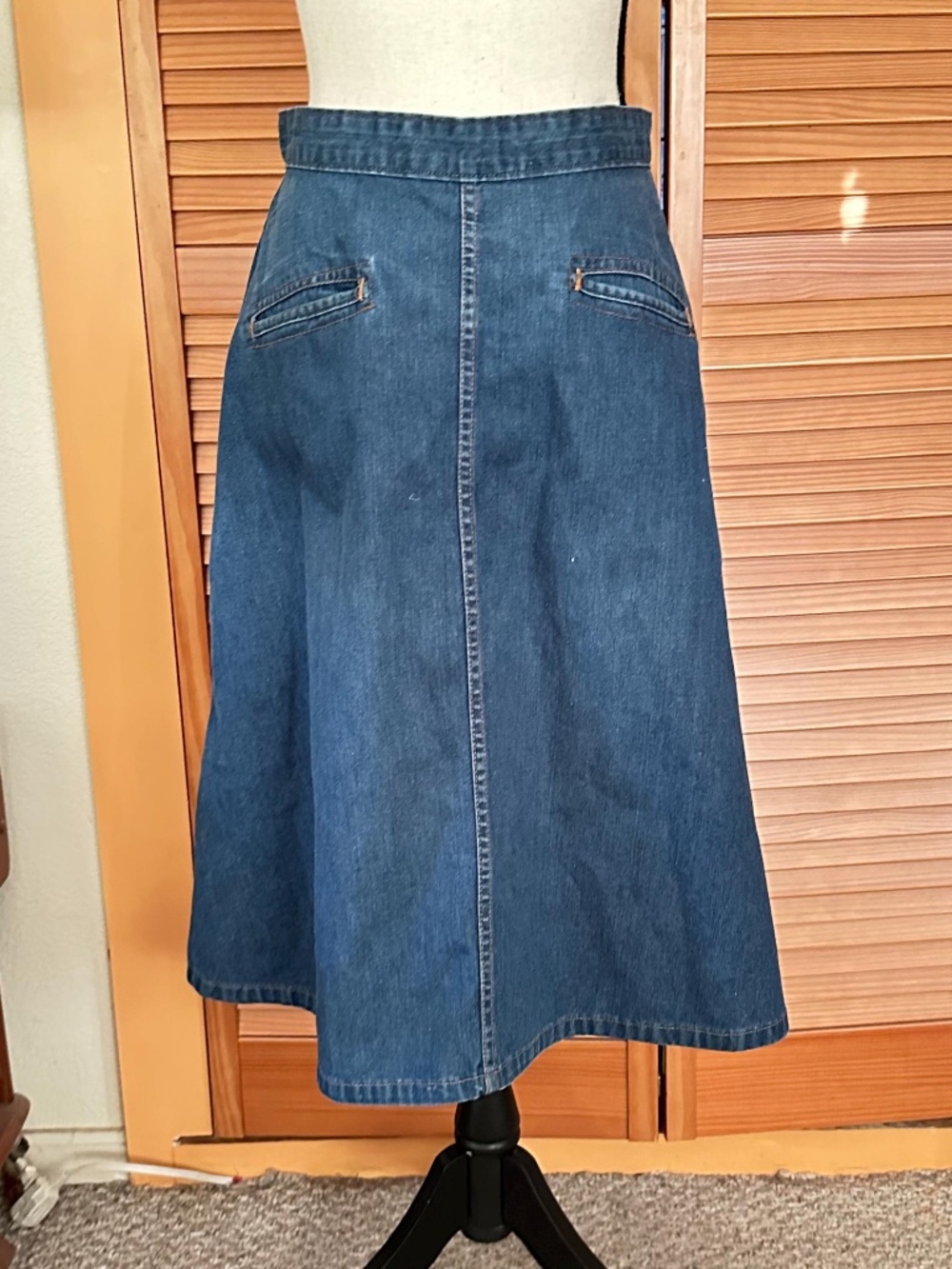Vintage 1970s Denim Skirt: Indigo Blue Jean